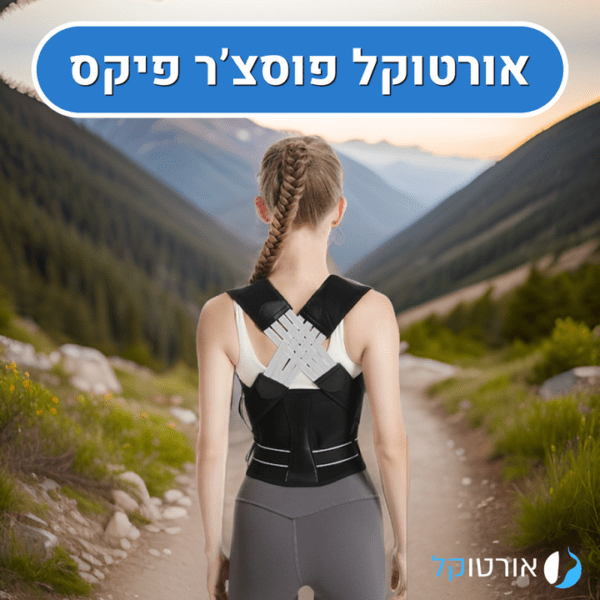אורטוקל פוסצ'ר פיקס - חגורת גב 2 ב 1 להקלת כאבי גב ותיקון יציבה וכתפיים